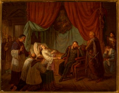 Aleksander Lesser - Death of Barbara Radziwiłł - MP 2243 MNW - National Museum in Warsaw