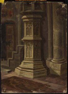 Aleksander Gryglewski - Gothic pillar indoors - MP 3380 MNW - National Museum in Warsaw