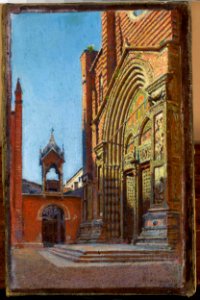 Aleksander Gierymski - Portal of the church of St. Anastasia in Verona - MP 629 MNW - National Museum in Warsaw