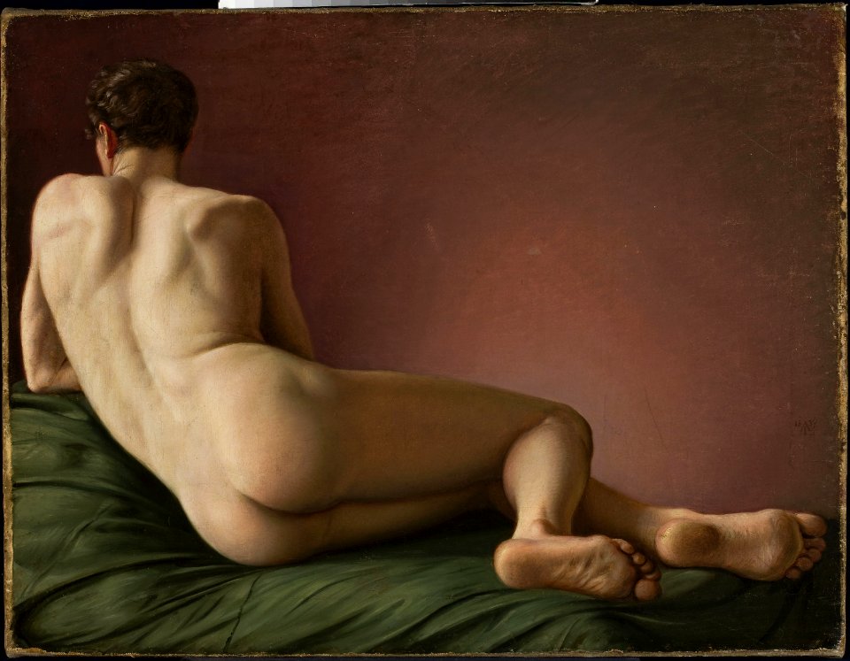 Aleksander Lesser - Nude of the back of a reclining man - MP 2242 MNW - National Museum in Warsaw