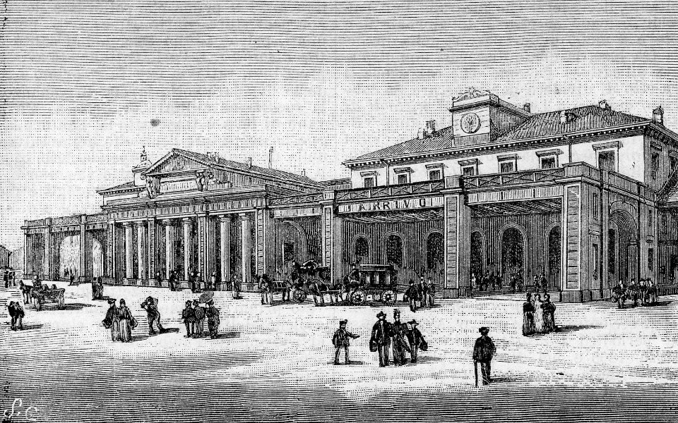 Alessandria – Stazione ferroviaria (xilografia)