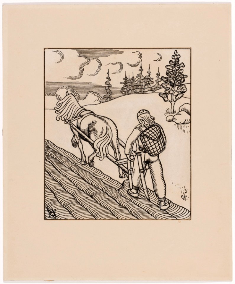 Aleksander Uurits. Kalevipoeg kündmas. Tartmus, 1912