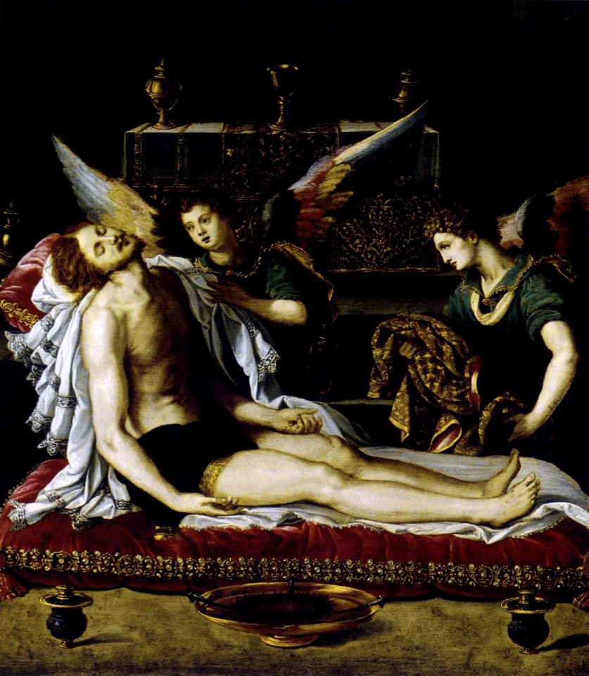 Alessandro allori, corpo di cristo e due angeli