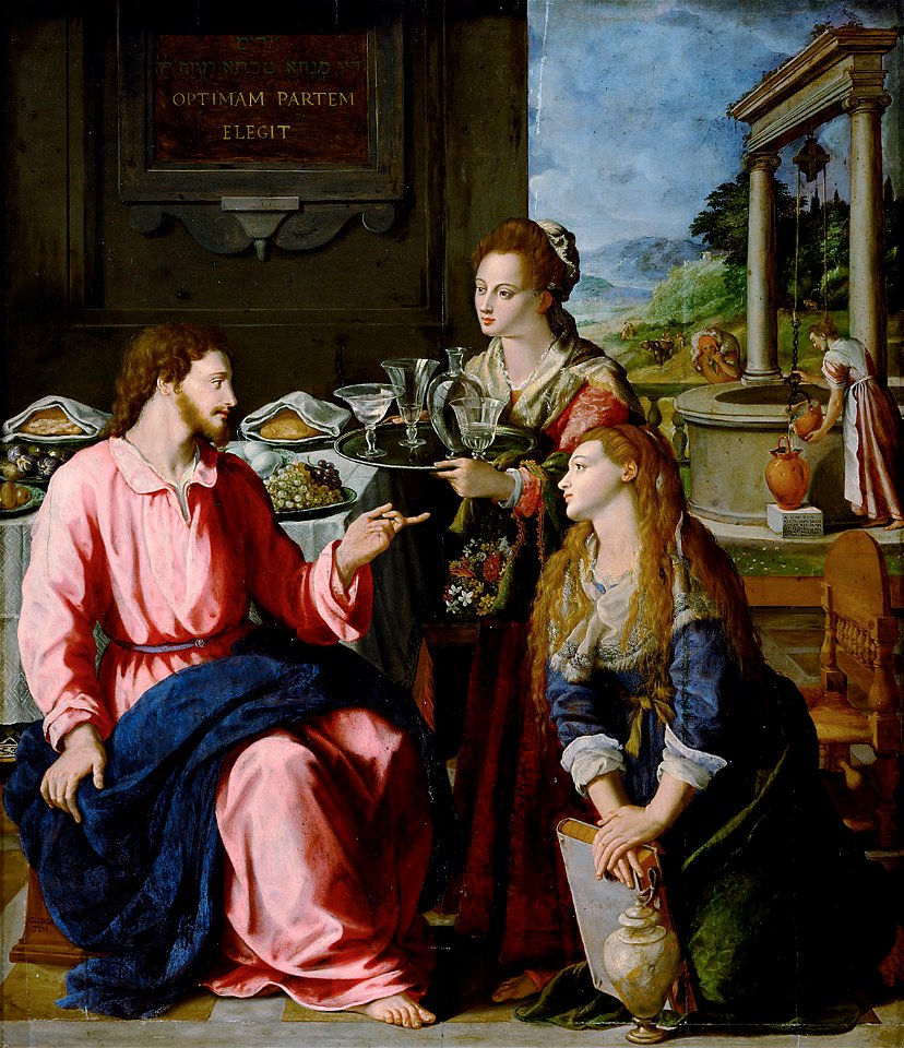 Alessandro Allori, , Kunsthistorisches Museum Wien, Gemäldegalerie - Christus bei Maria und Martha - GG 1625 - Kunsthistorisches Museum