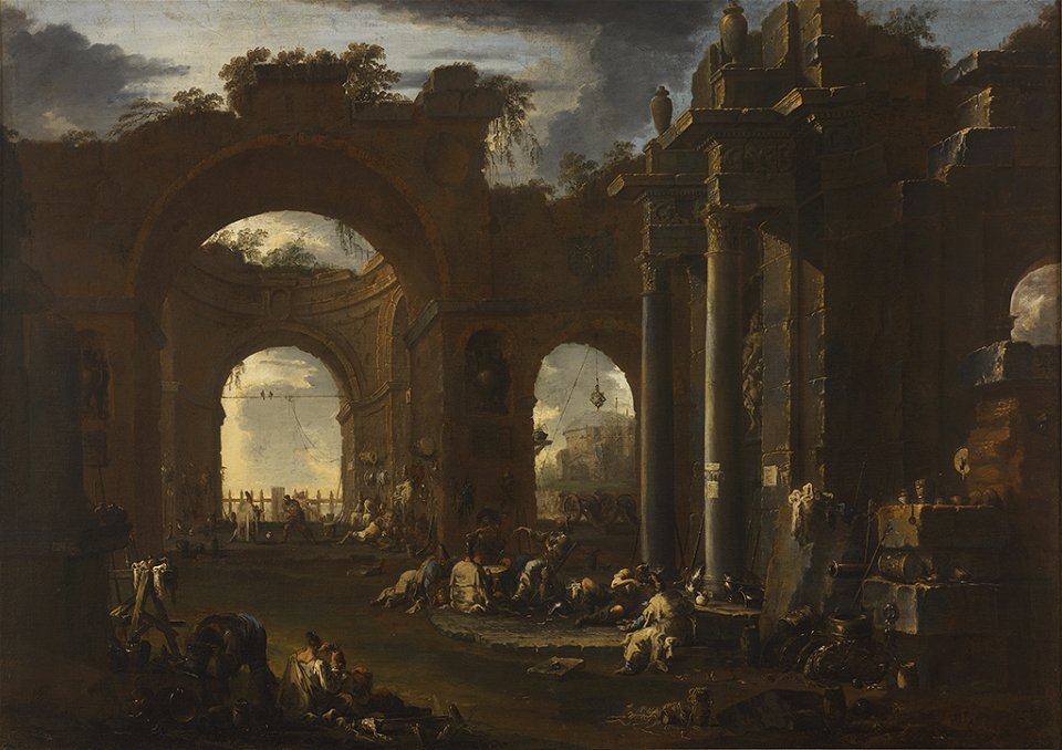 Alessandro Magnasco - Arsenal in a Ruined Basilica - 63.061 - Rhode Island School of Design Museum