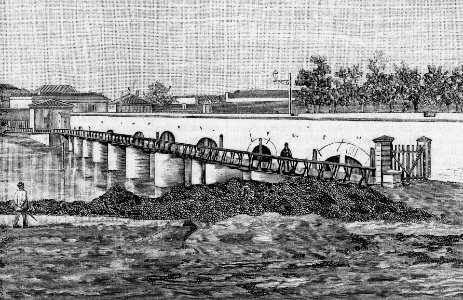 Alessandria – Antico ponte-fortezza sul Tanaro (xilografia)