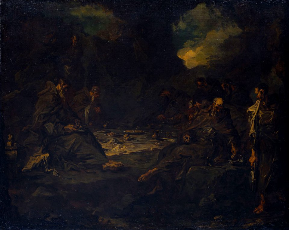 Alessandro Magnasco - Mahl der Einsiedler in einer Höhle - GG 6238 - Kunsthistorisches Museum