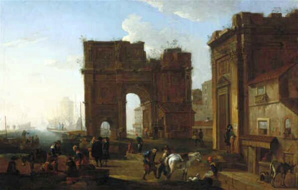 Alessandro Salucci - Italiaanse haven met triomfboog - NK1758 - Museum Boijmans Van Beuningen