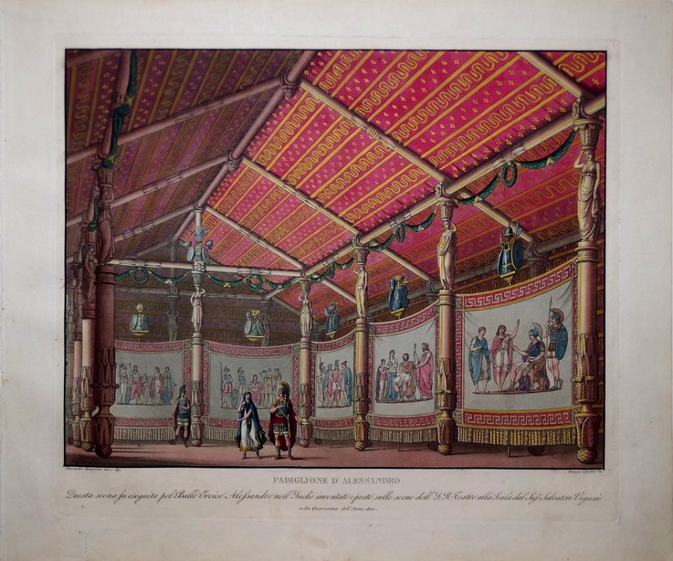 Alessandro Sanquirico - Padiglione d'Alessandro (set design for the ballet 'Alessandro nell'Indie' by Salvatore Viganò, 1820)