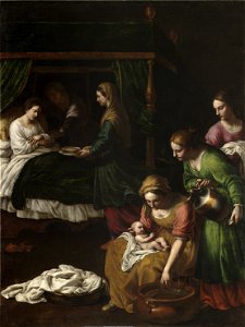 Alessandro Turchi The Birth of Mary (1631-1635). Museo del Prado