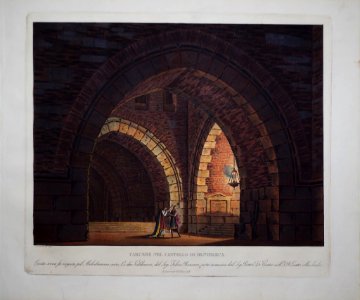 Alessandro Sanquirico - Carcere nel Castello di Danimarca (set design for opera 'I due Valdomiri' by Peter von Winter, La Scala)