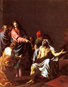 Alessandro Turchi (L'Orbetto) - The Raising of Lazarus - WGA23158. Free illustration for personal and commercial use.