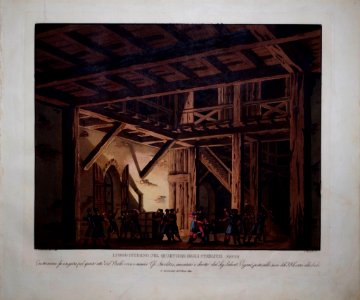 Alessandro Sanquirico - Luogo interno nel quartiere degli Strelitzi (Notte) (set design for the ballet 'Gli Strelitzi' by Salvatore Viganò, 1812)