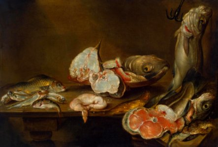 Alexander Adriaenssen - Fish and Dead Game - WGA0033. Free illustration for personal and commercial use.