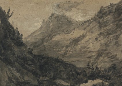 Alexander Cozens - Mountainous Landscape - Google Art Project. Free illustration for personal and commercial use.