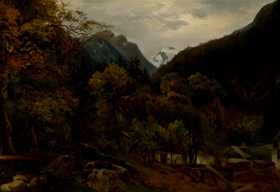 Alexander Brodszky - Horská krajina s drevenými chatrčami - O 358 - Slovak National Gallery