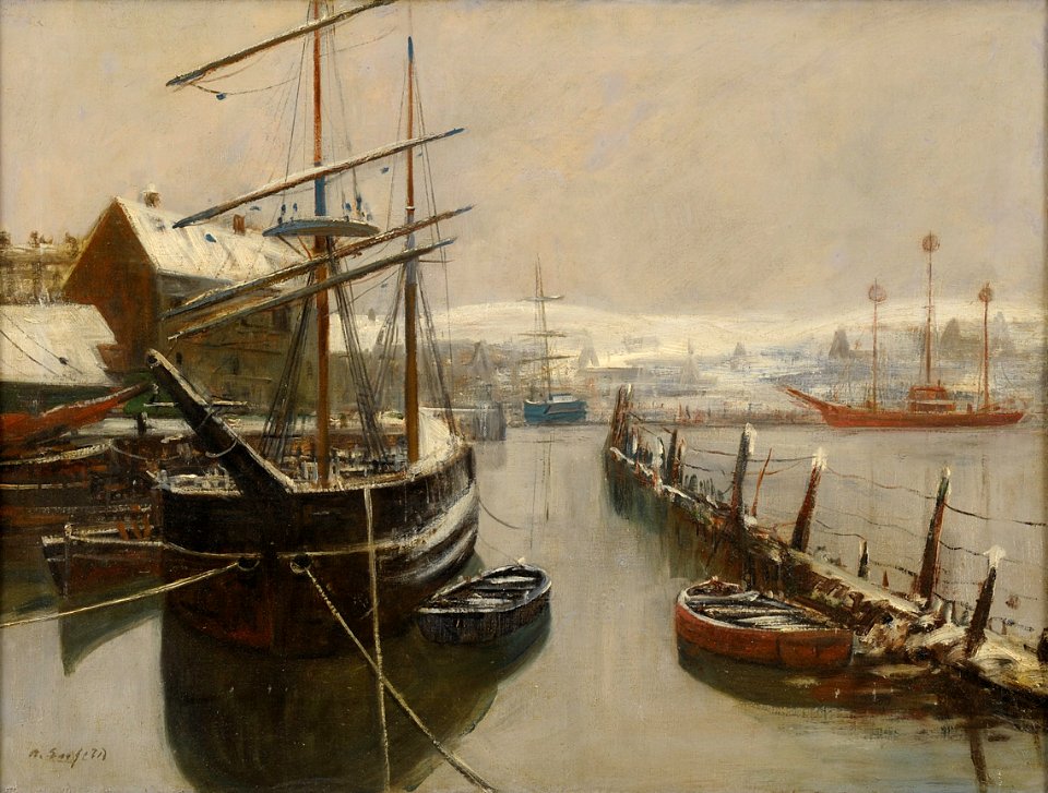 Alexander Essfeld Winterliche Hafenansicht
