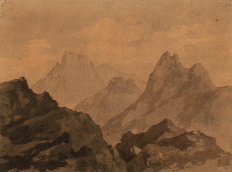 Alexander Cozens - Mountain Tops (A Mountain Study) - Google Art Project
