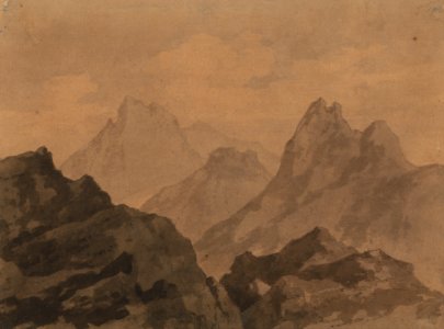 Alexander Cozens - Mountain Tops (A Mountain Study) - Google Art Project. Free illustration for personal and commercial use.
