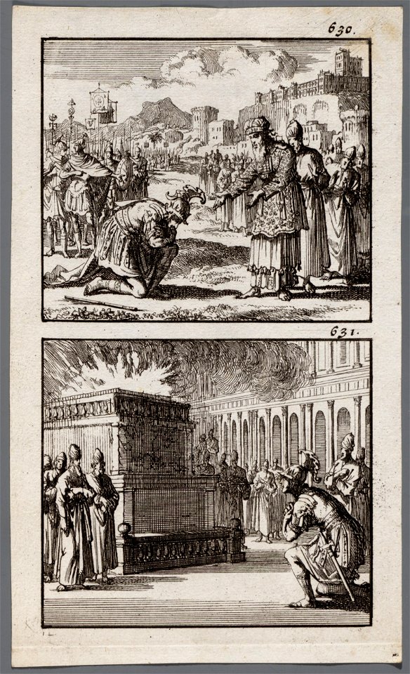 Alexander de Grote knielt voor de hogepriester, Alexander de Grote knielt voor het altaar, objectnr A 48086