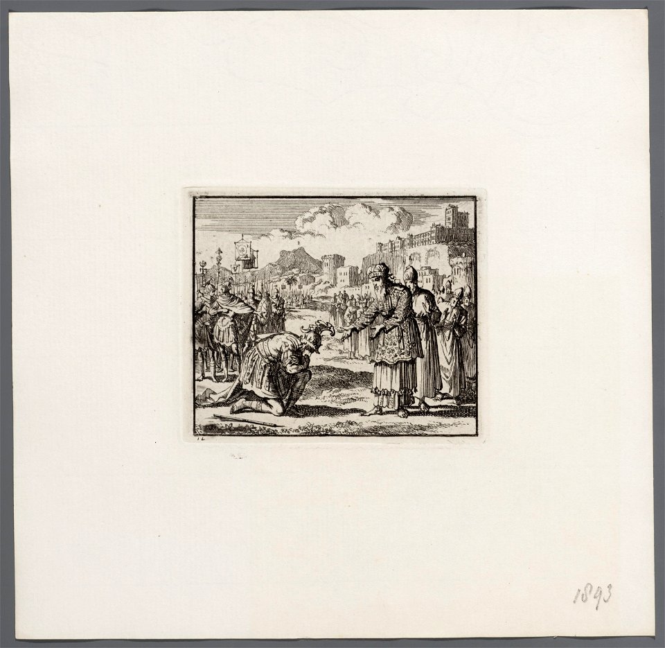 Alexander de Grote knielt voor de hogepriester, objectnr A 48024