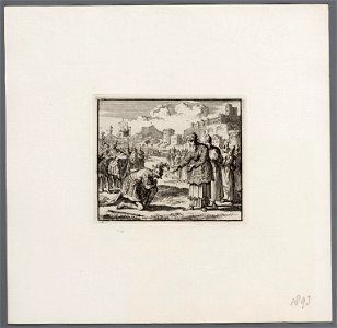 Alexander de Grote knielt voor de hogepriester, objectnr A 48024