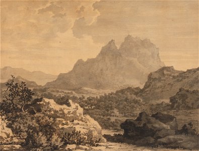 Alexander Cozens - Mountainous Landscape - Google Art Project (2446525). Free illustration for personal and commercial use.