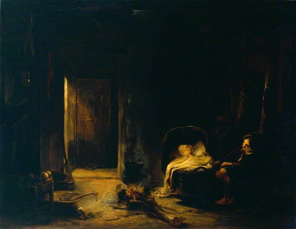 Alexander George Fraser (1786-1865) - Interior of a Cottage in the Hebrides - N00453 - National Gallery