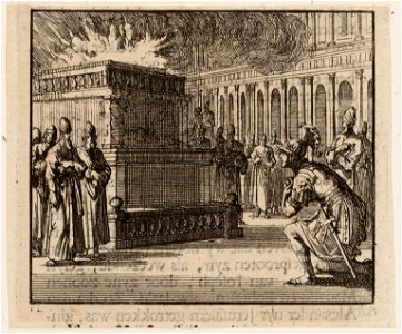 Alexander de Grote knielt voor het altaar, objectnr A 47849