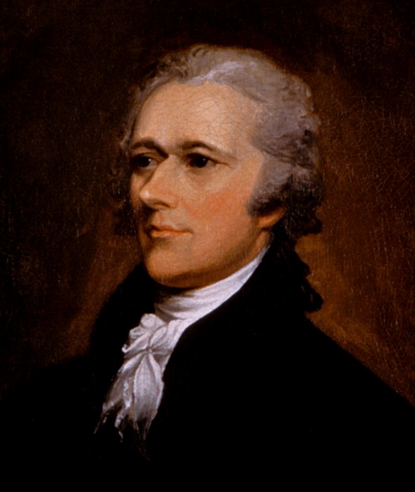 Alexander Hamilton portrait by John Trumbull 1806, detail
