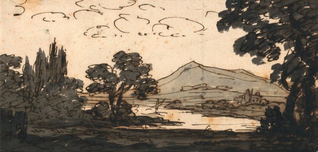 Alexander Cozens - Landscape with Mountain and Lake - Google Art Project