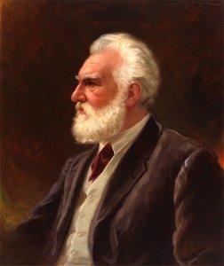 Alexander Graham Bell by John Wycliffe Lowes Forster, 1919, oil on canvas, from the National Portrait Gallery - NPG-NPG 85 74. Free illustration for personal and commercial use.