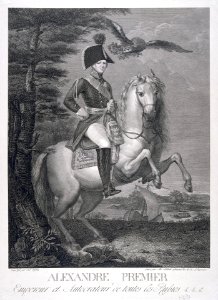 Alexander I of Russia at horse by S.Cardelli after A.Vighi (1810s)