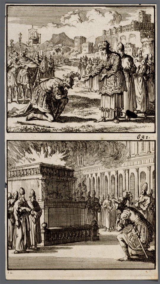 Alexander de Grote knielt voor de hogepriester, Alexander de Grote knielt voor het altaar, objectnr A 48087