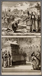 Alexander de Grote knielt voor de hogepriester, Alexander de Grote knielt voor het altaar, objectnr A 48087