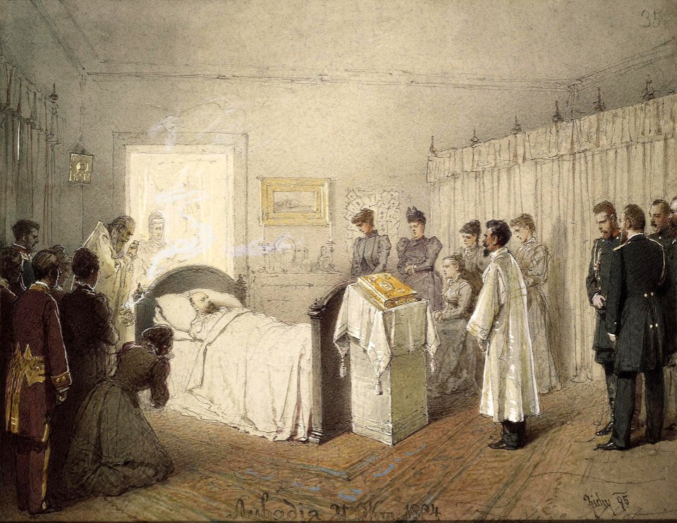 Alexander III's death in Livadia by M.Zichy (Hermitage) 08