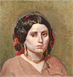 Alexander Ivanov Head of a young woman with earrings and necklace gtg