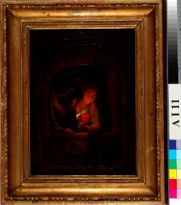 Alexander Lauréus - Nuori nainen ja kynttilä, kopio Godfried Schalckenin mukaan - A I 11 - Finnish National Gallery