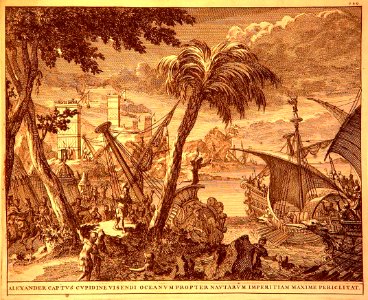 Alexander is seized with a desire to visit the nearby Indian Ocean placing the sailors in great danger (1696)