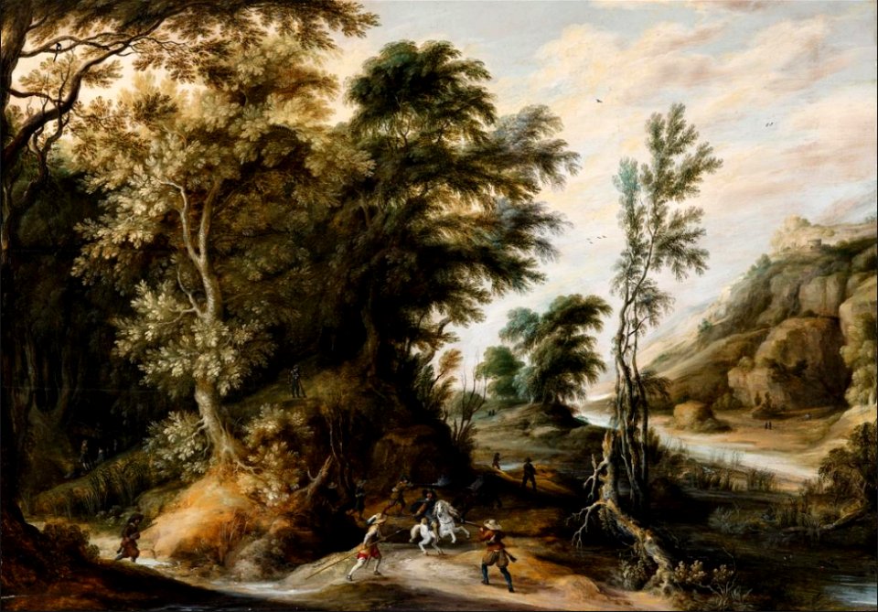 Alexander Keirincx - Landscape with a robbery scene