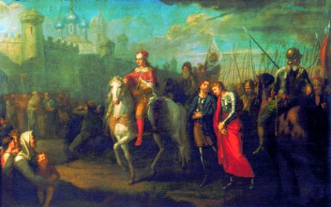 Alexander Nevsky in Pskov, after they victory over the Germans (Grigoriy Ugryumov)