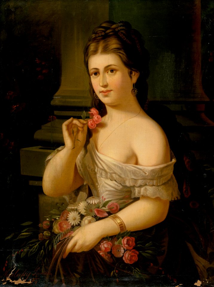 Alexander Nyulassy - Young Woman with a Bouquet - O 5974 - Slovak National Gallery