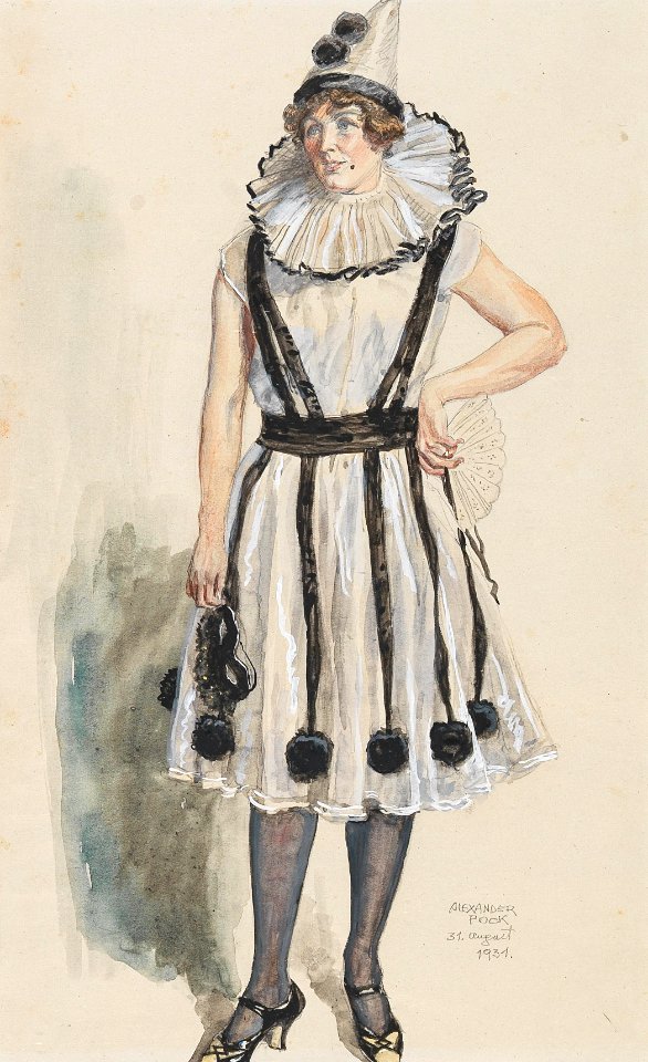 Alexander Pock Dame in Kostüm der Columbine