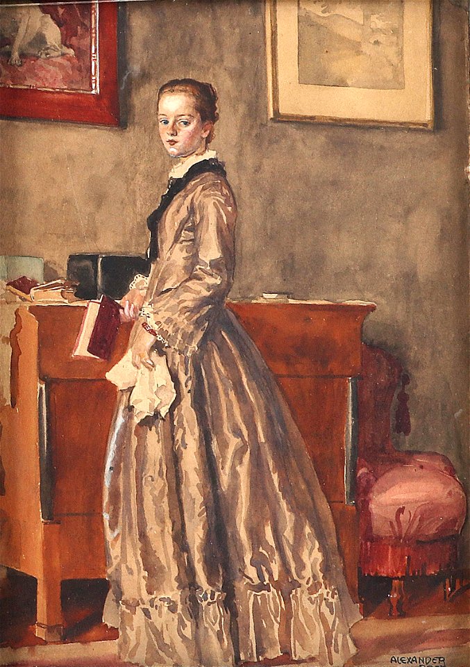 Alexander Pock Interieur mit junger Frau