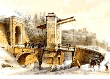 Alexander Schaepkens, buitenpoort Brusselsepoort, Maastricht , ca 1870-2