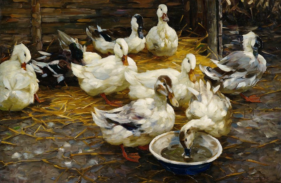 Alexander Koester Enten im Stroh