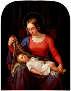 Alexander Schramm - Madonna and Child - Google Art Project. Free illustration for personal and commercial use.