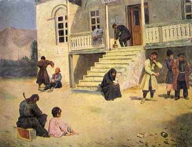 Alexander Mrevlishvili. At the Village Chancellery. 1893