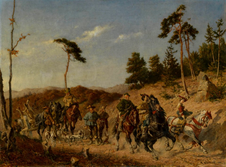 Alexander Rudolf Grünenwald (1849-90) - Return from the Chase - RCIN 406244 - Royal Collection