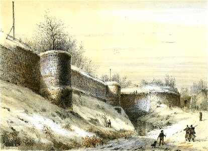 Alexander Schaepkens, Brusselsepoort en westelijke stadsmuur, Maastricht , ca 1870